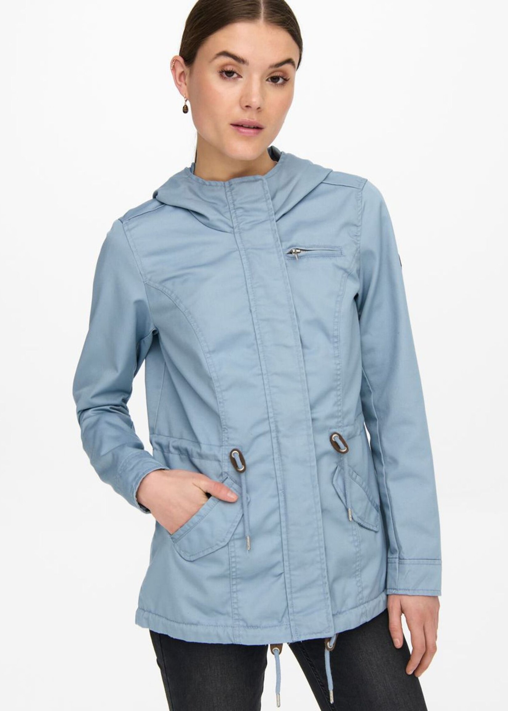 ONLY Lorca canvas parka - Dusty blue