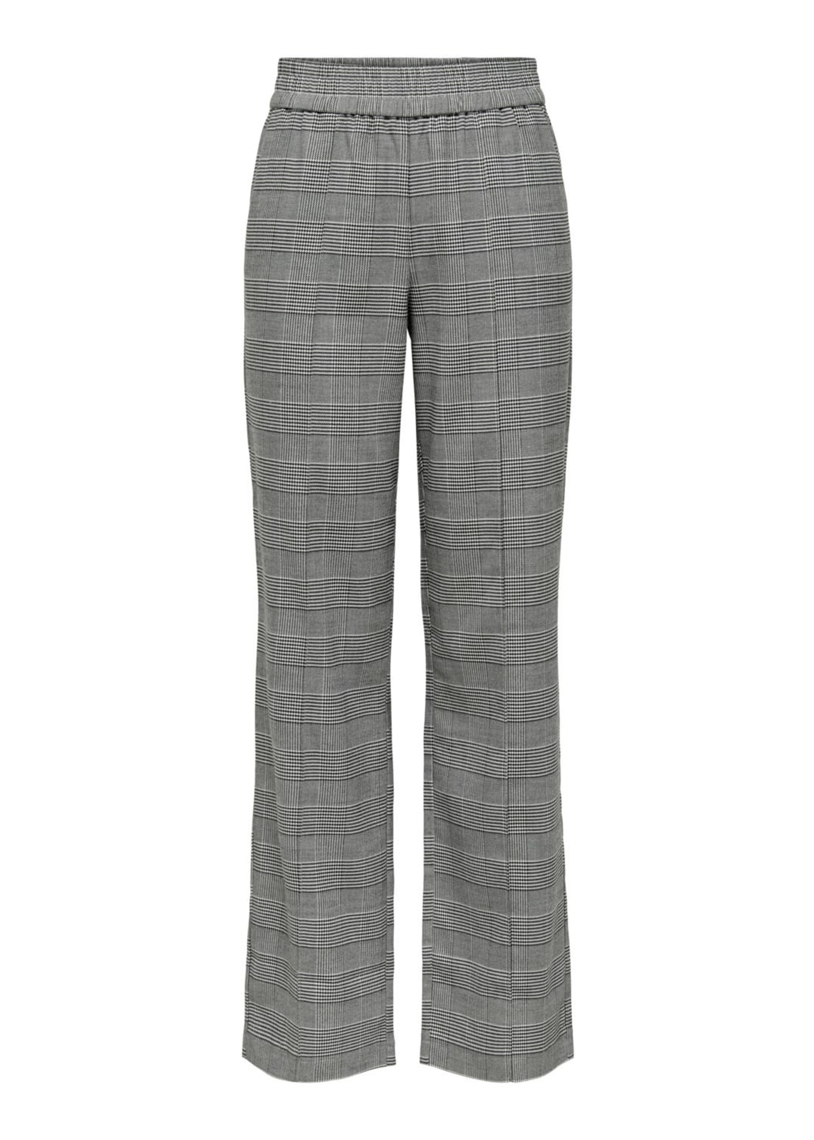 ONLY Poptrash-suki wide check pant - cloud dancer checks (noos)