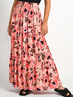 KAFFE Capilo maxi skirt - Peach beige flower print