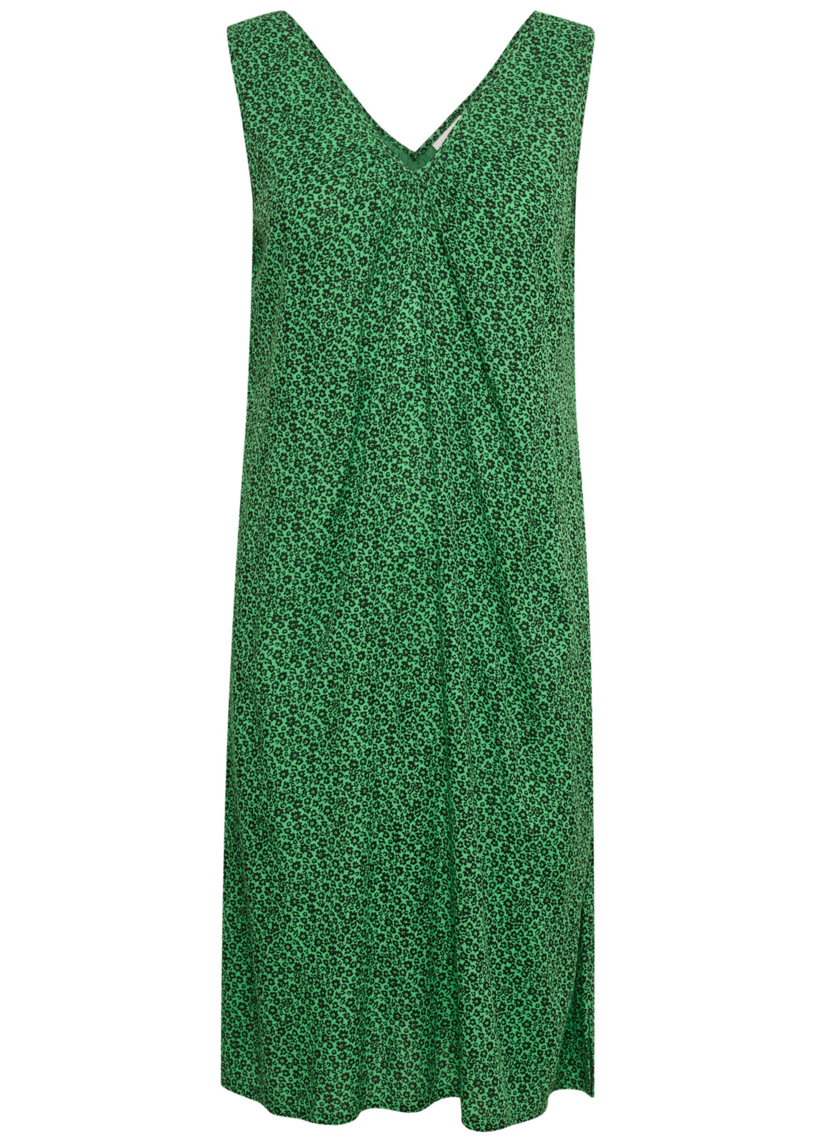 KAFFE Isolde amber strap dress - Poison green & black flower