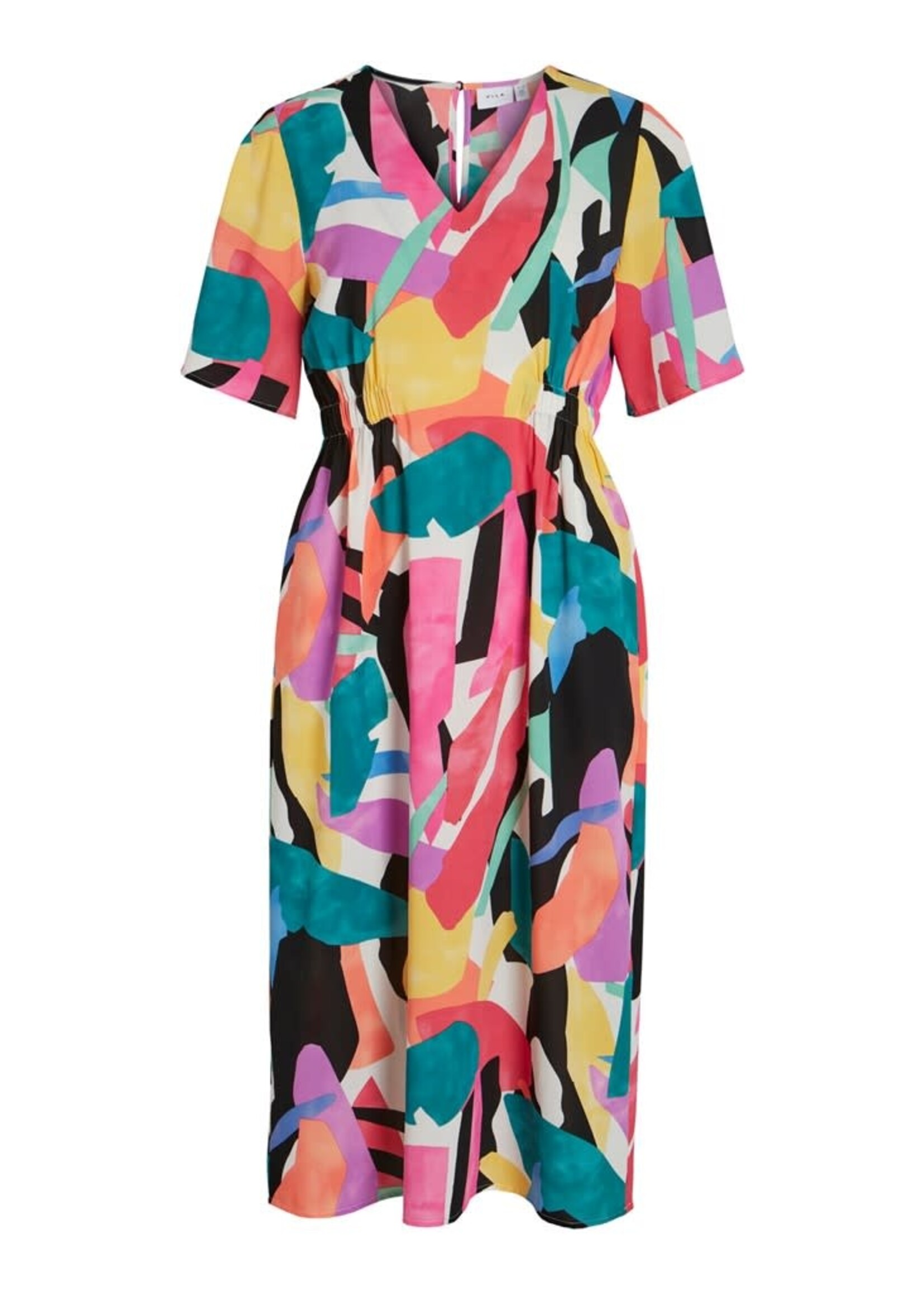 VILA Baila midi dress -  Cloud Dancer multi graphic