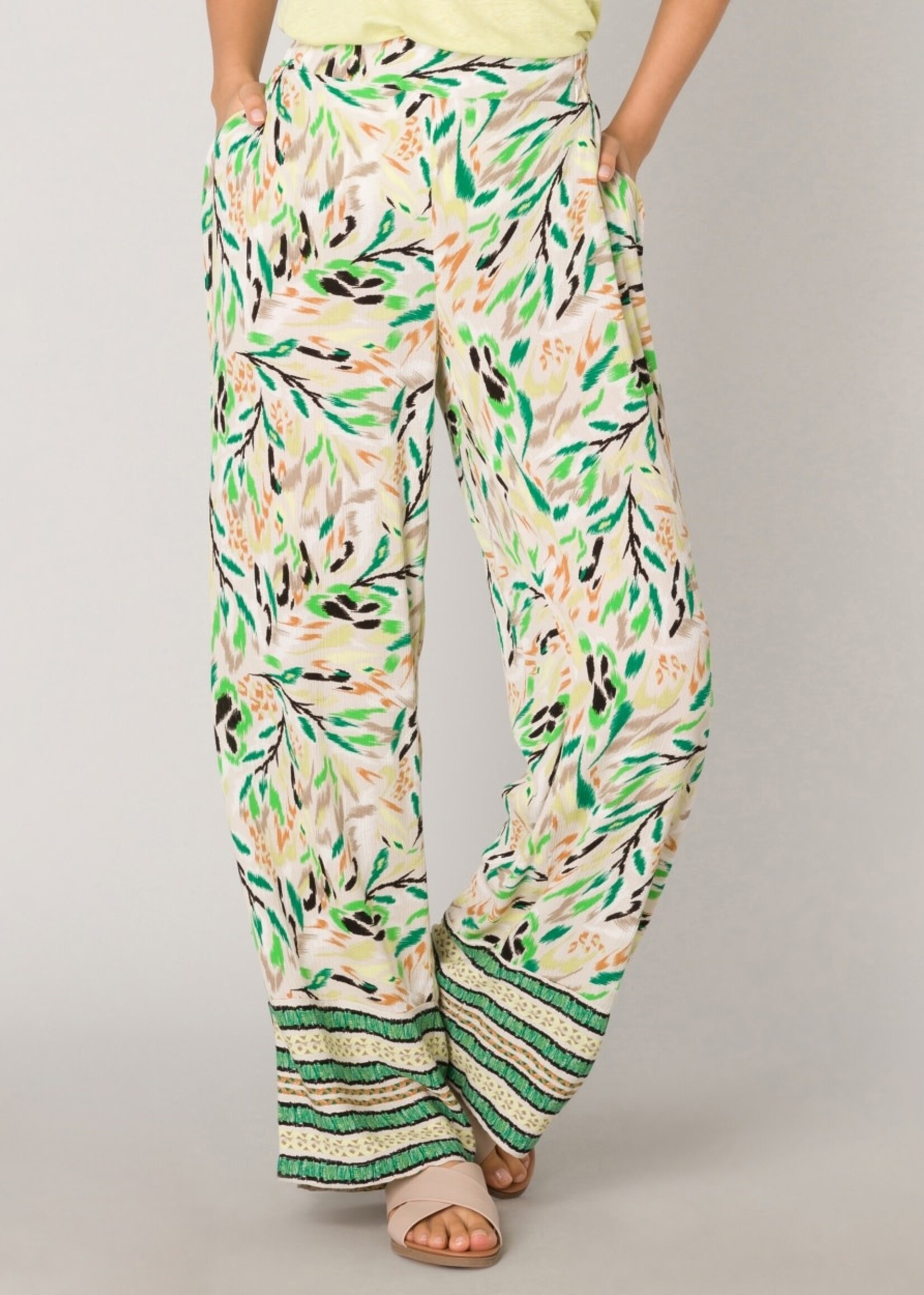 YEST Meggie pants - Apple green multi color