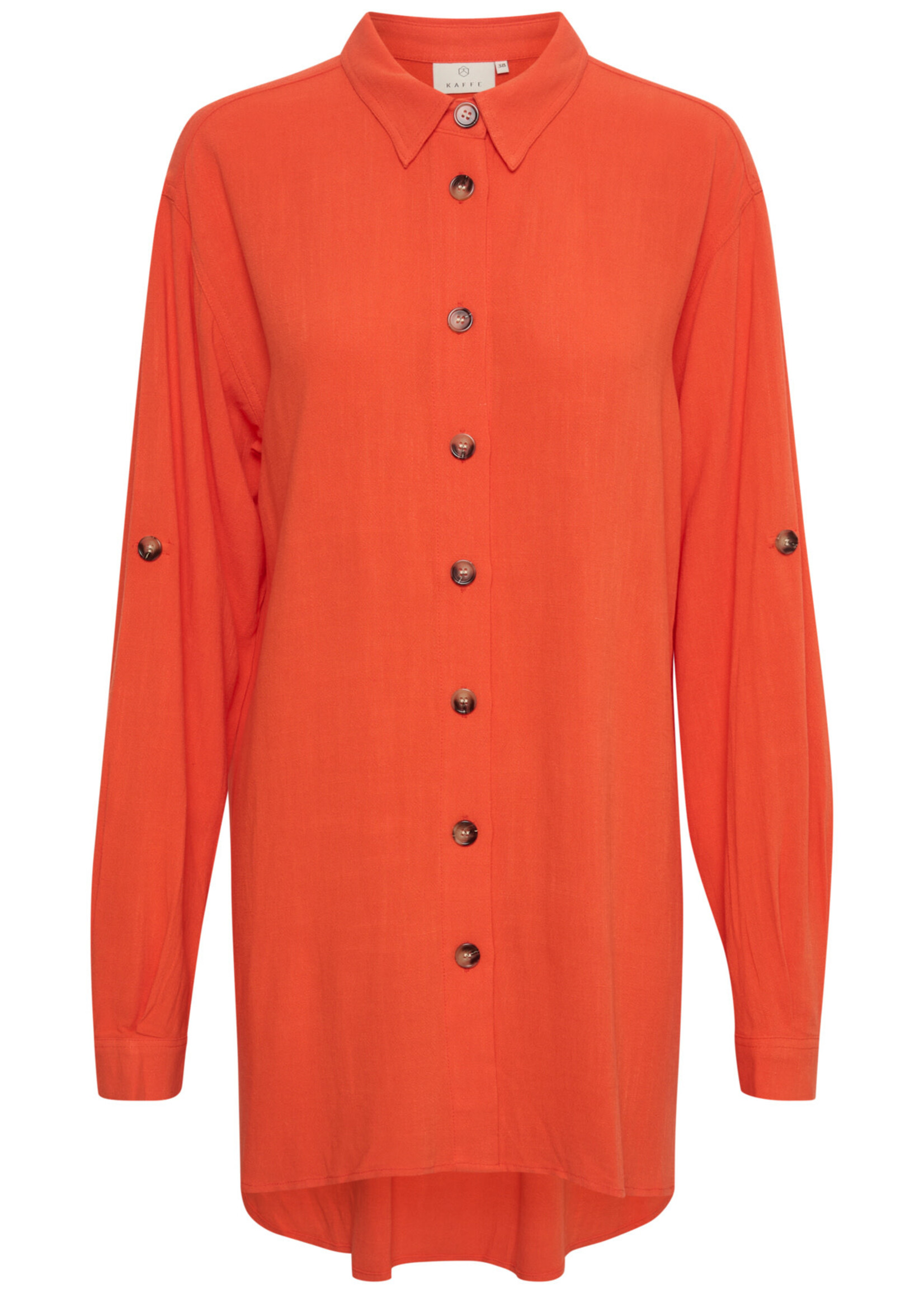 KAFFE Liny shirt - Vermillion orange