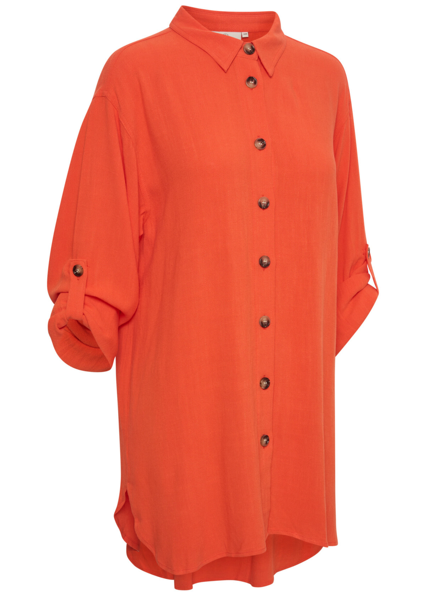 KAFFE Liny shirt - Vermillion orange