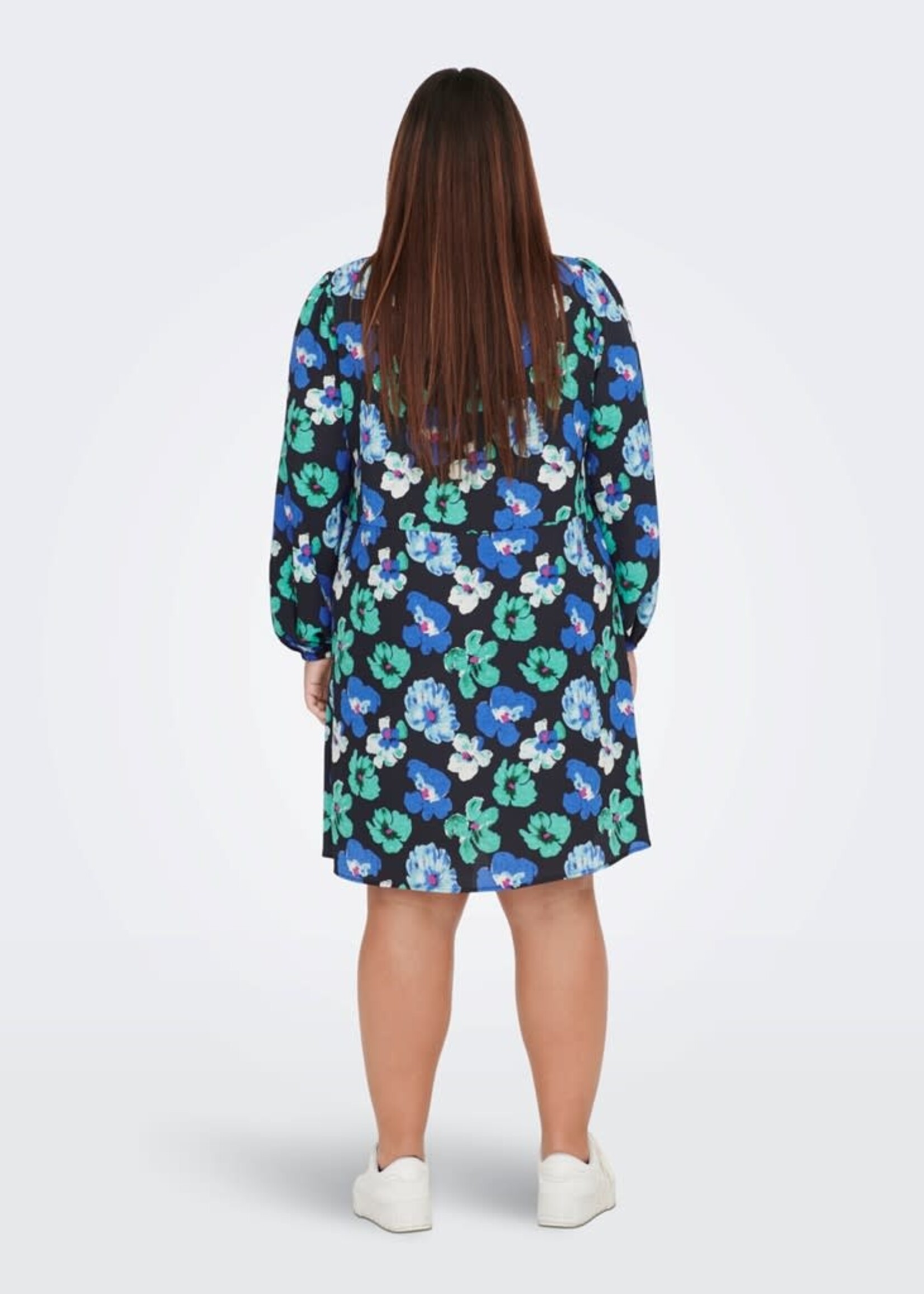 ONLY CARMAKOMA Arwen knee dress - Black bright flowers