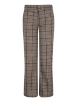 Wide check pants - Spice brown