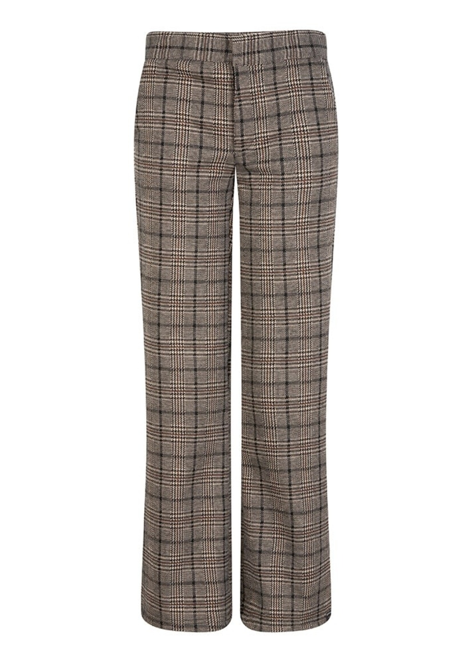 Wide check pants - Spice brown