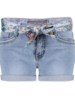 Shorts button closure + belt - Blue marble wash