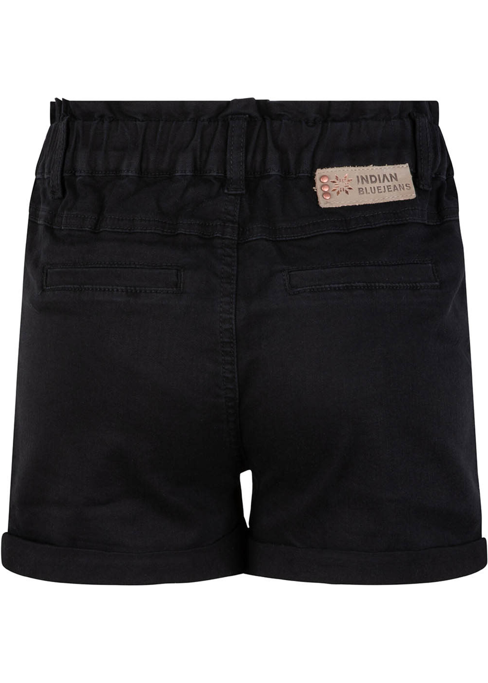 Paperbag denim shorts - Black denim