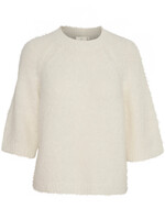 KAFFE Emilie cropped knit pullover - Chalk