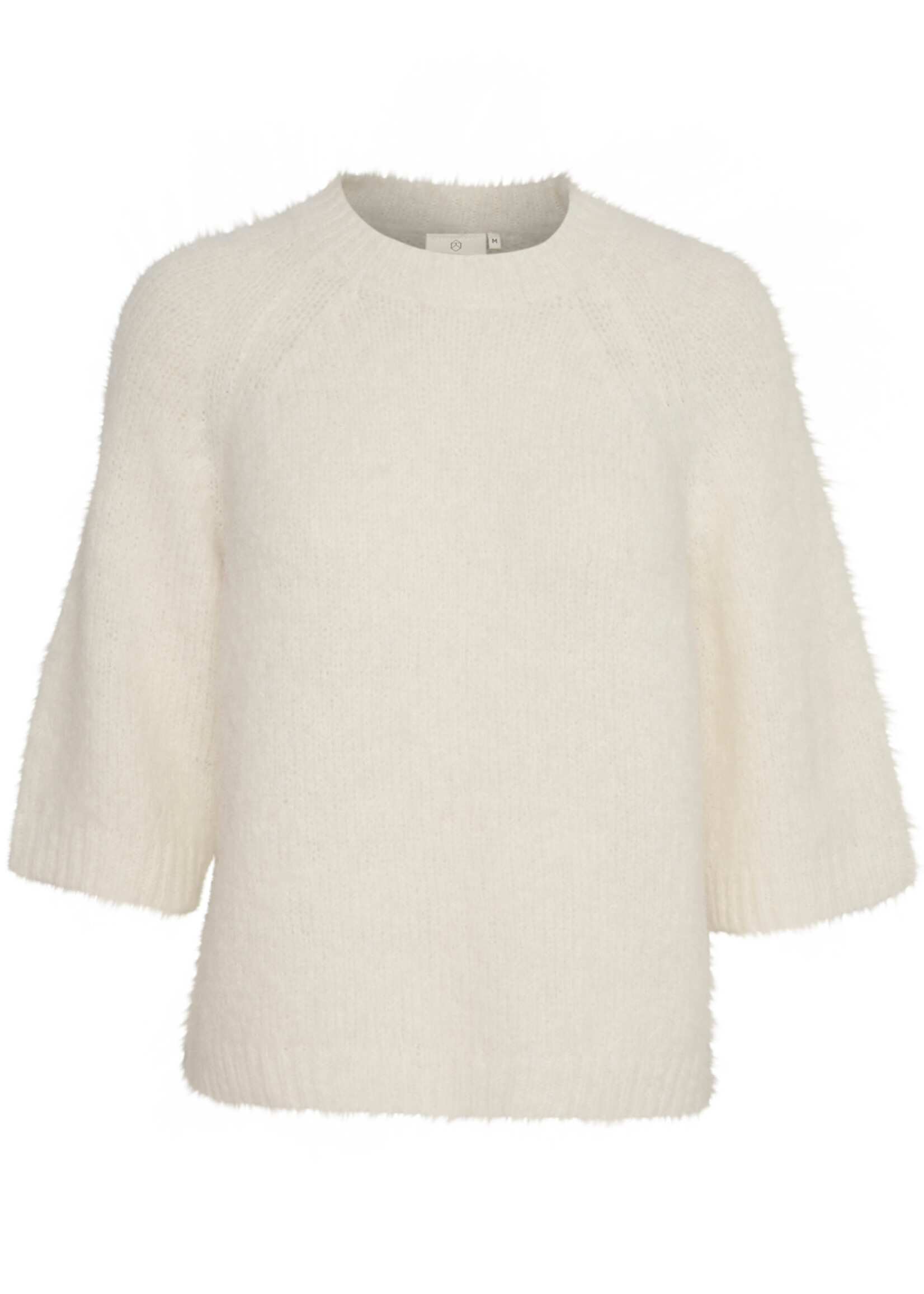 KAFFE Emilie cropped knit pullover - Chalk