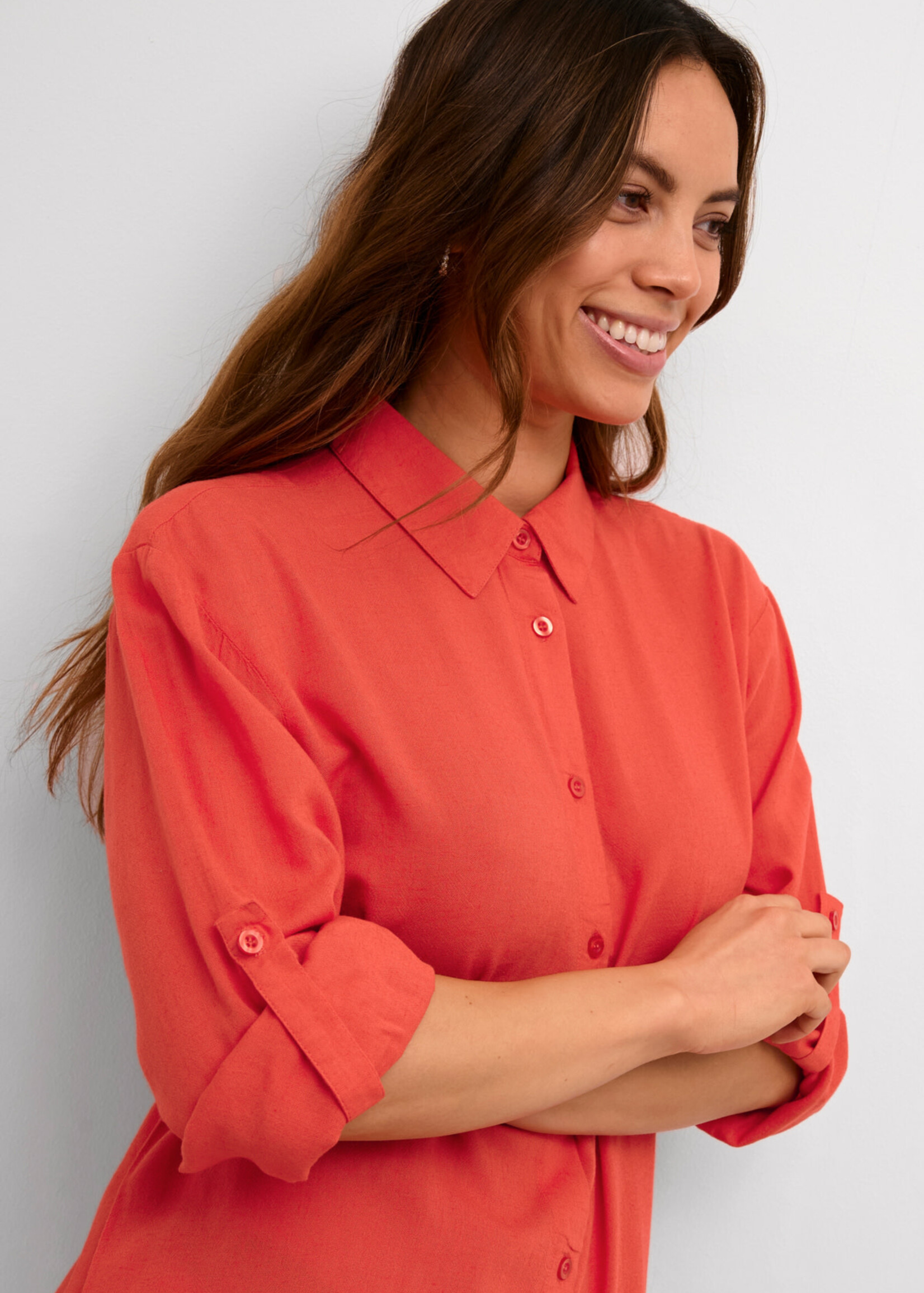 KAFFE Milia shirt dress - Cayenne
