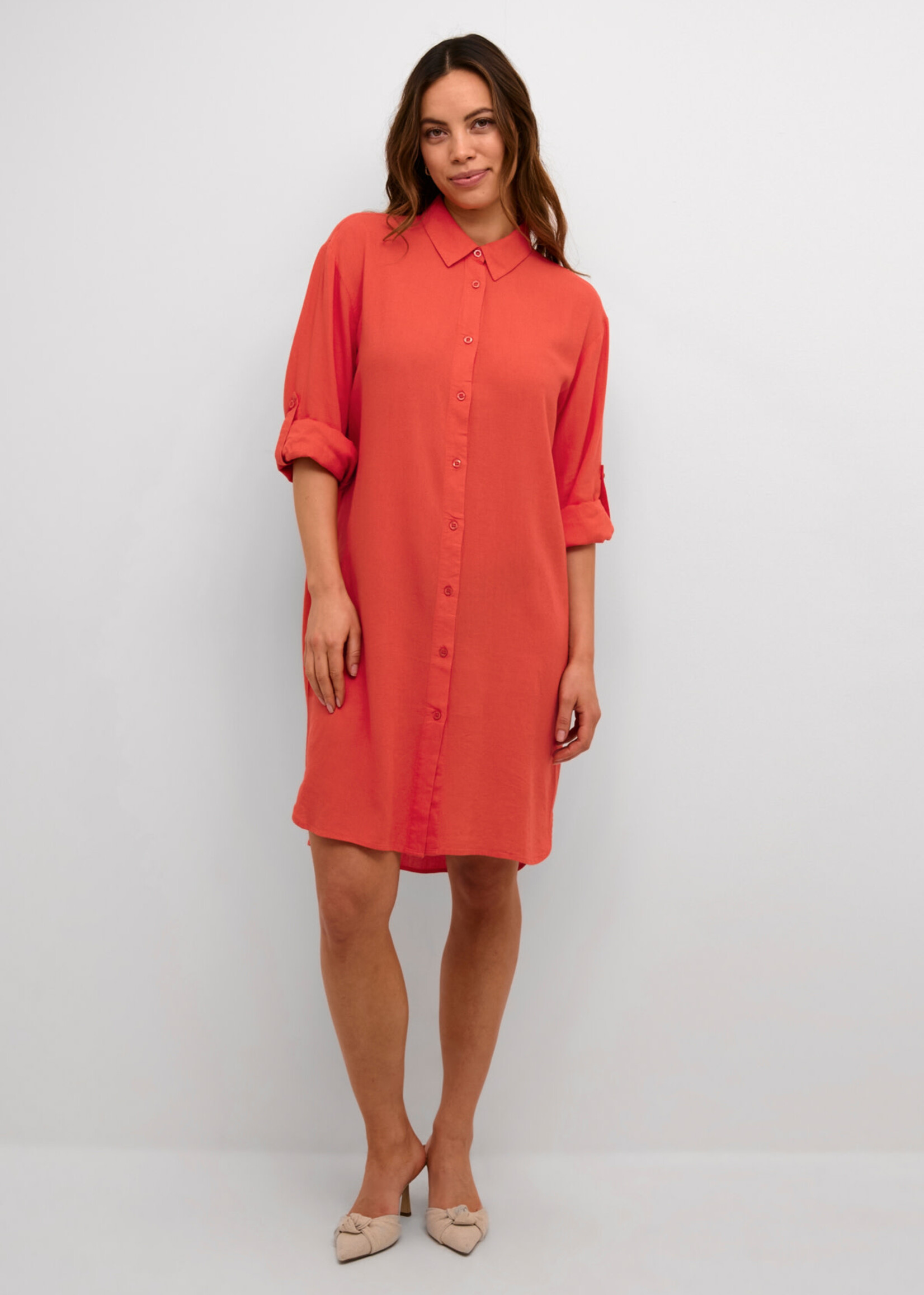 KAFFE Milia shirt dress - Cayenne