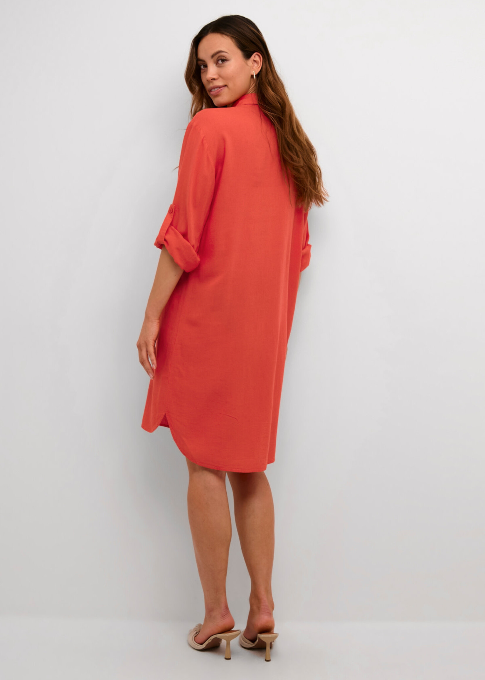 KAFFE Milia shirt dress - Cayenne