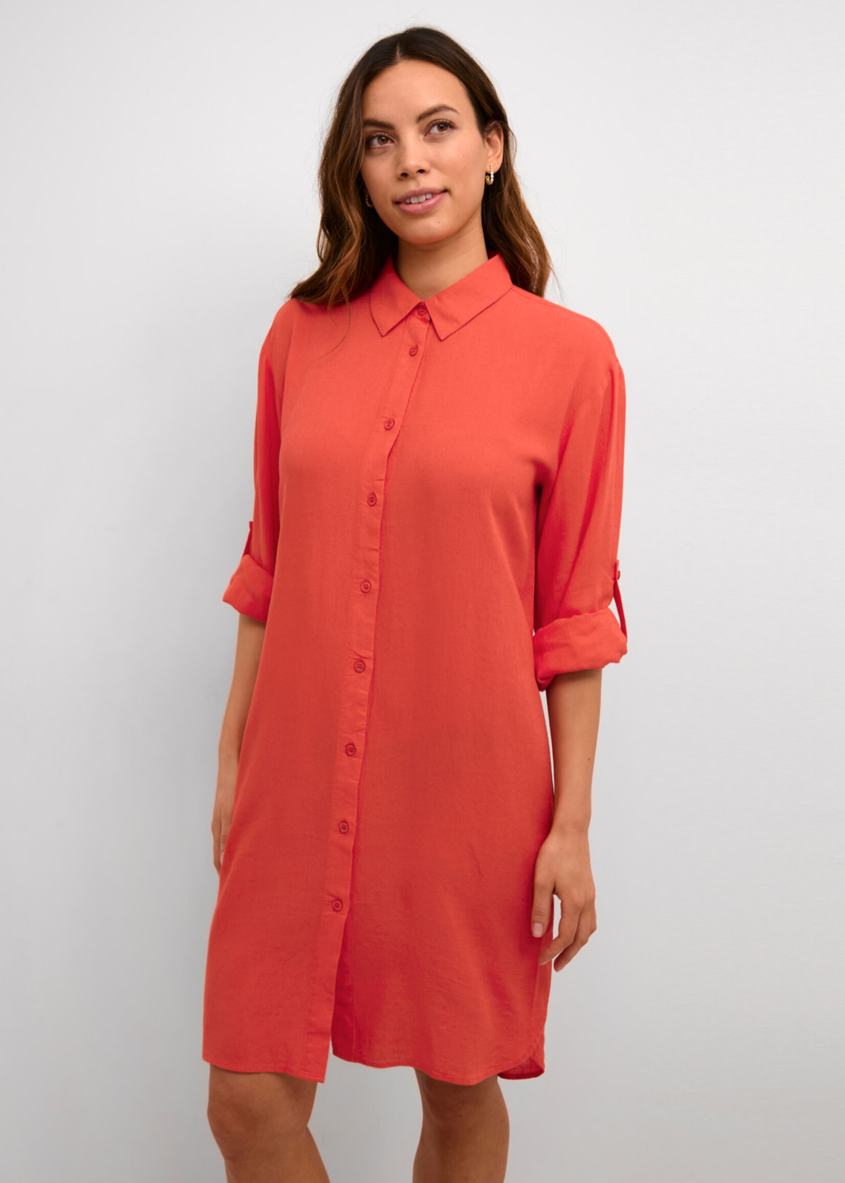 KAFFE Milia shirt dress - Cayenne