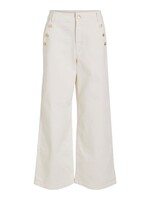 VILA Emma wide 7/8 button jeans - Egret