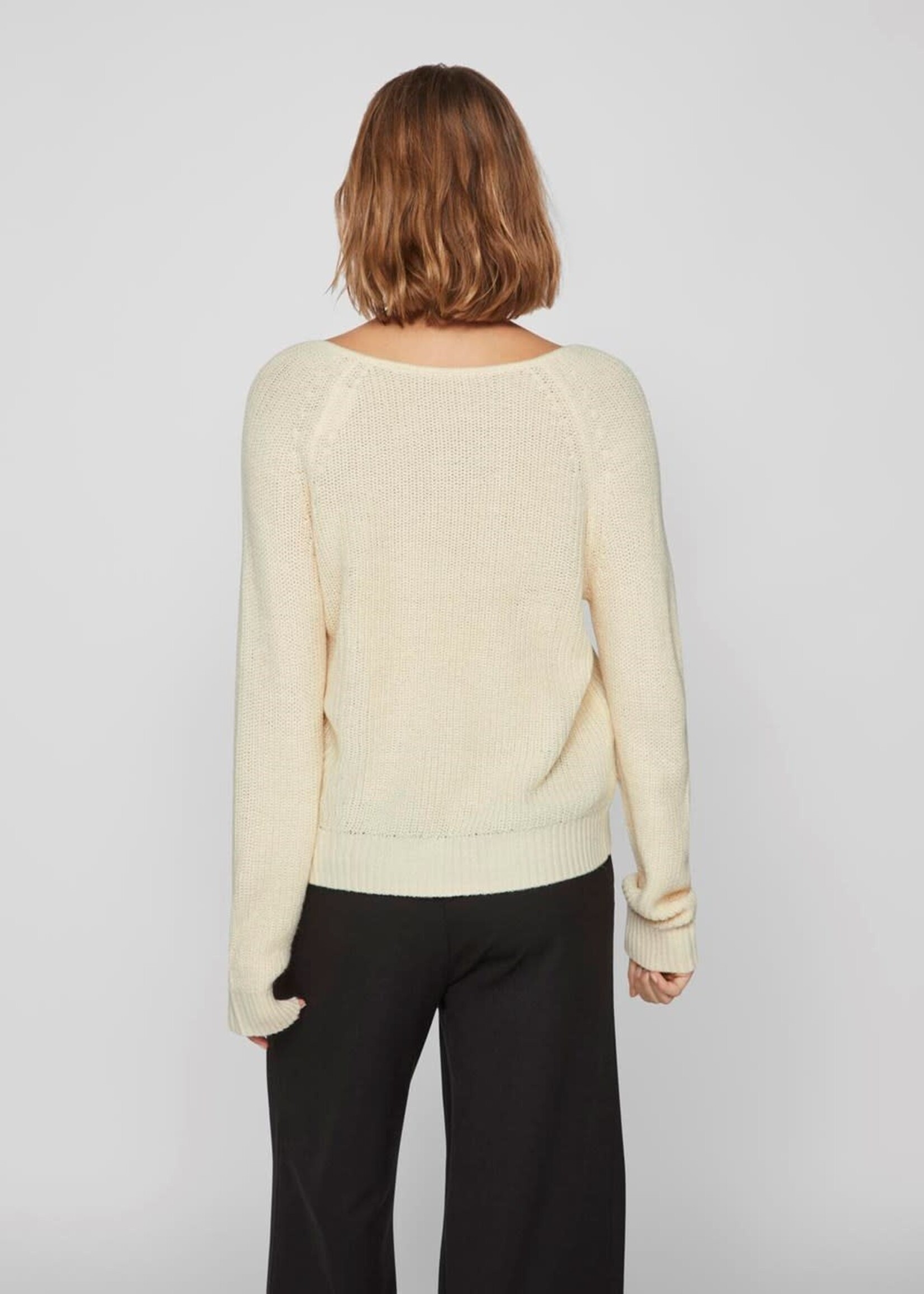 VILA Vioa reversible lace knit - Birch