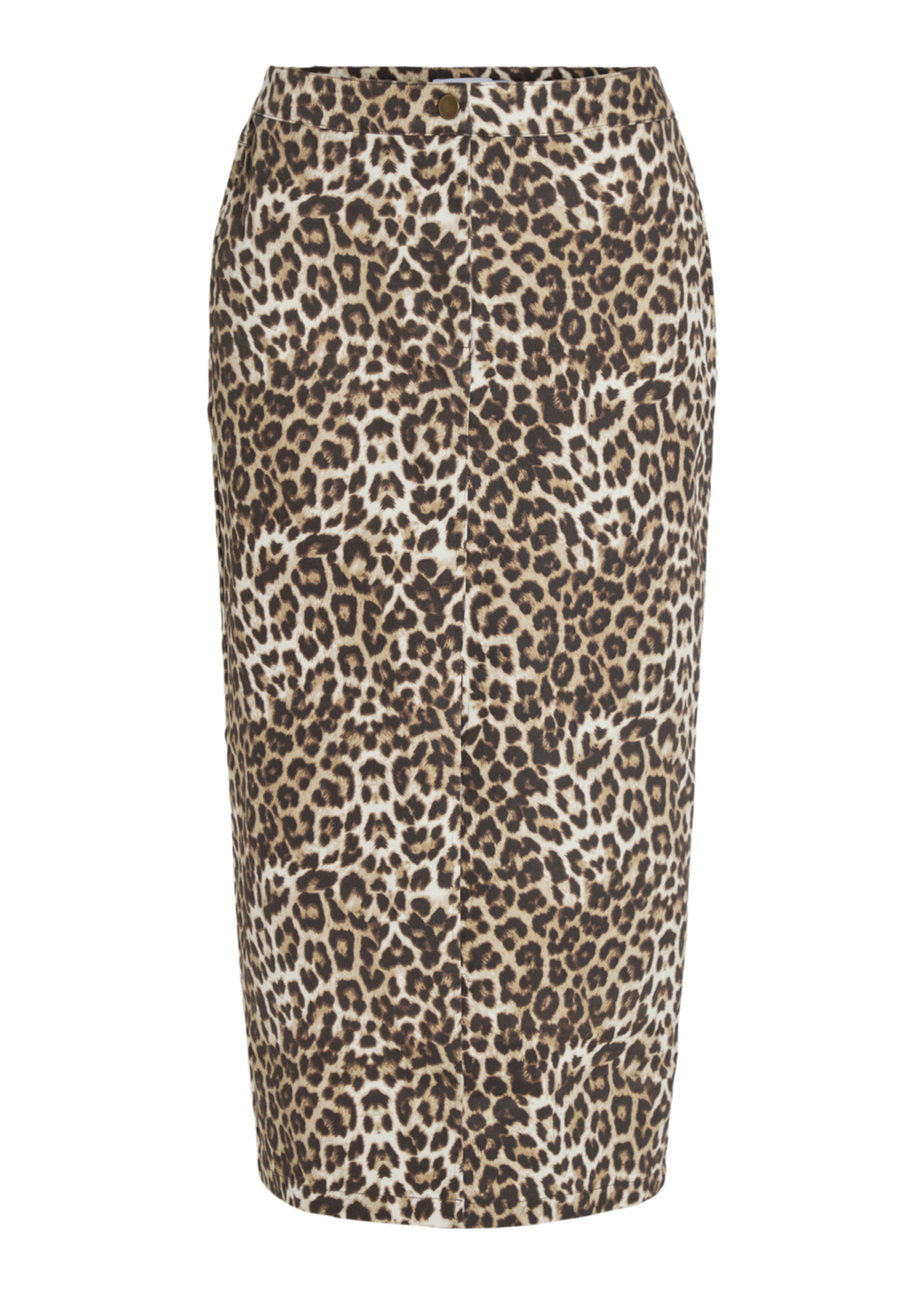 VILA Leonor denim skirt - Caramel café leopard