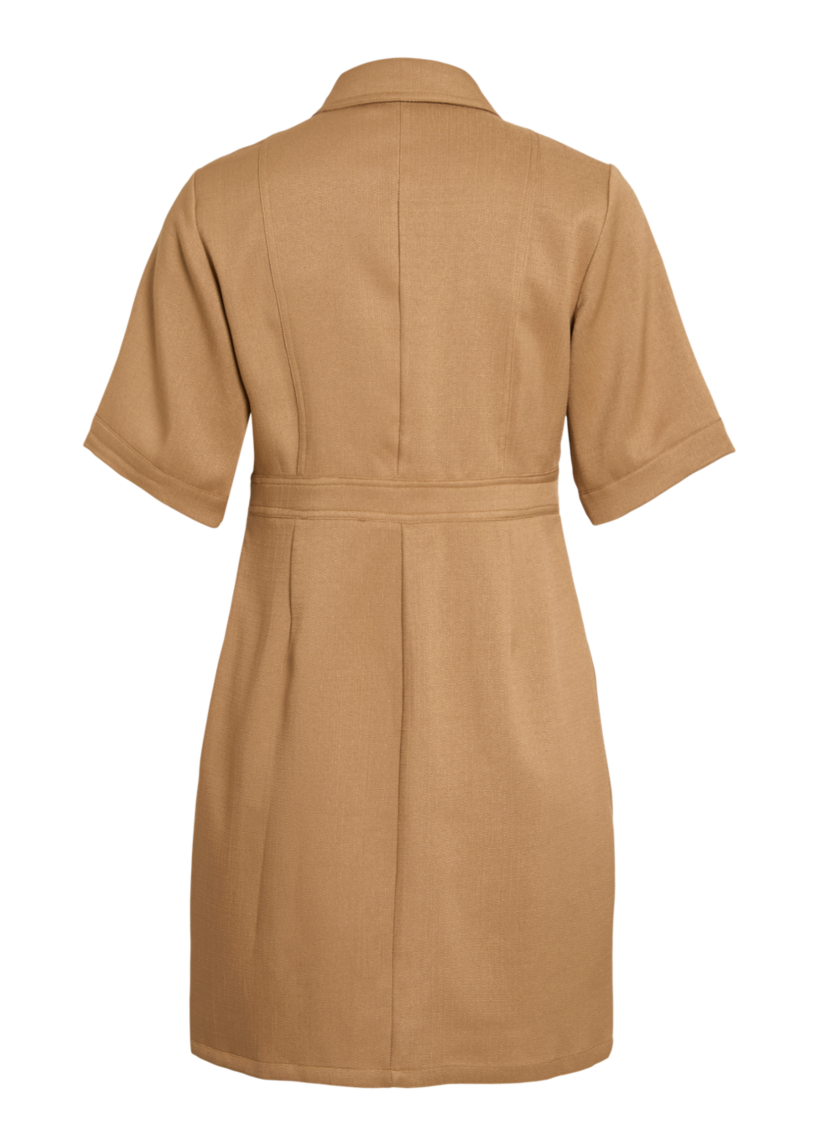VILA Shima button dress - Tigers eye