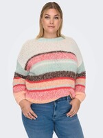 ONLY CARMAKOMA Alyssa stripe o-neck knit - Multicolor