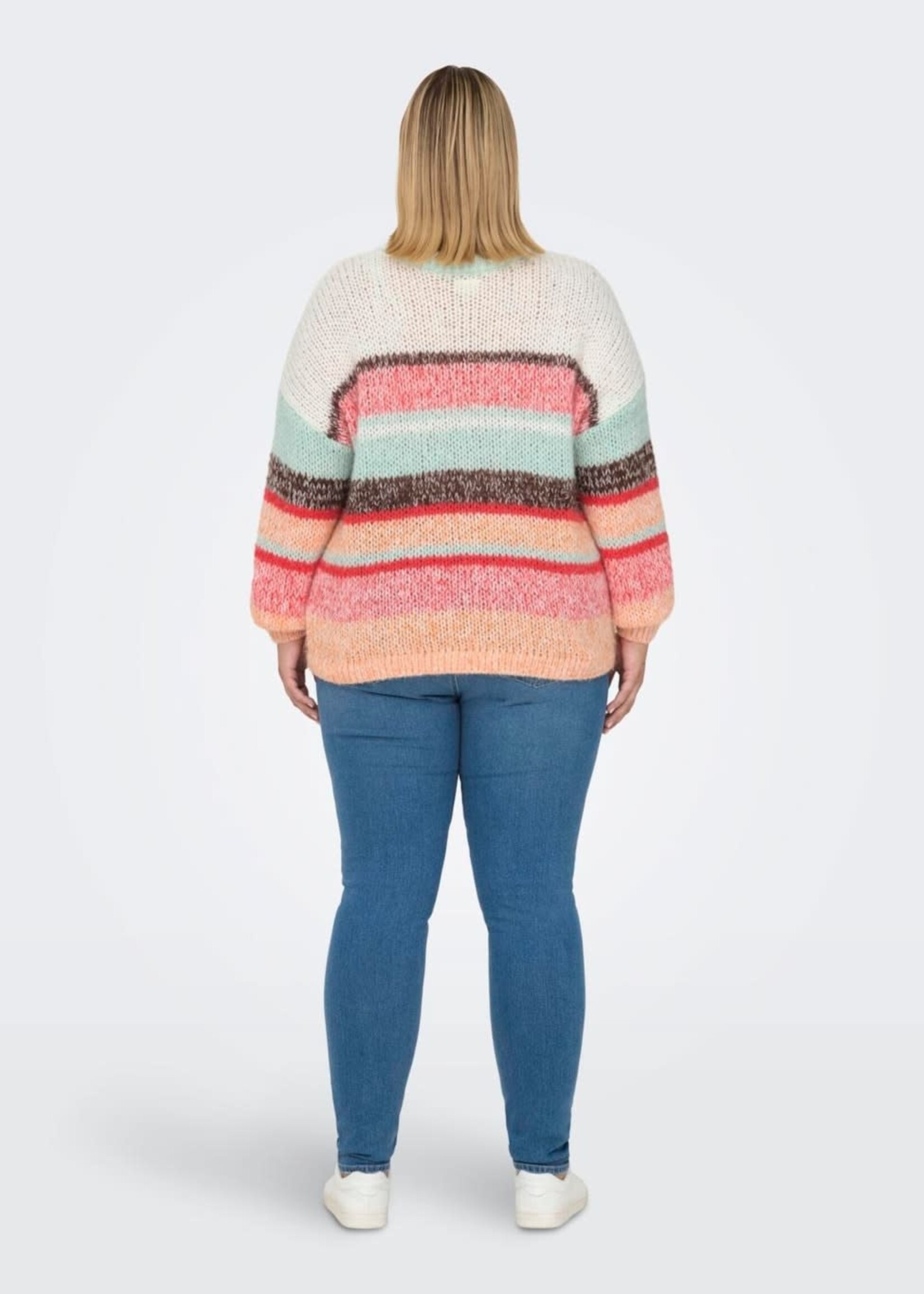 ONLY CARMAKOMA Alyssa stripe o-neck knit - Multicolor