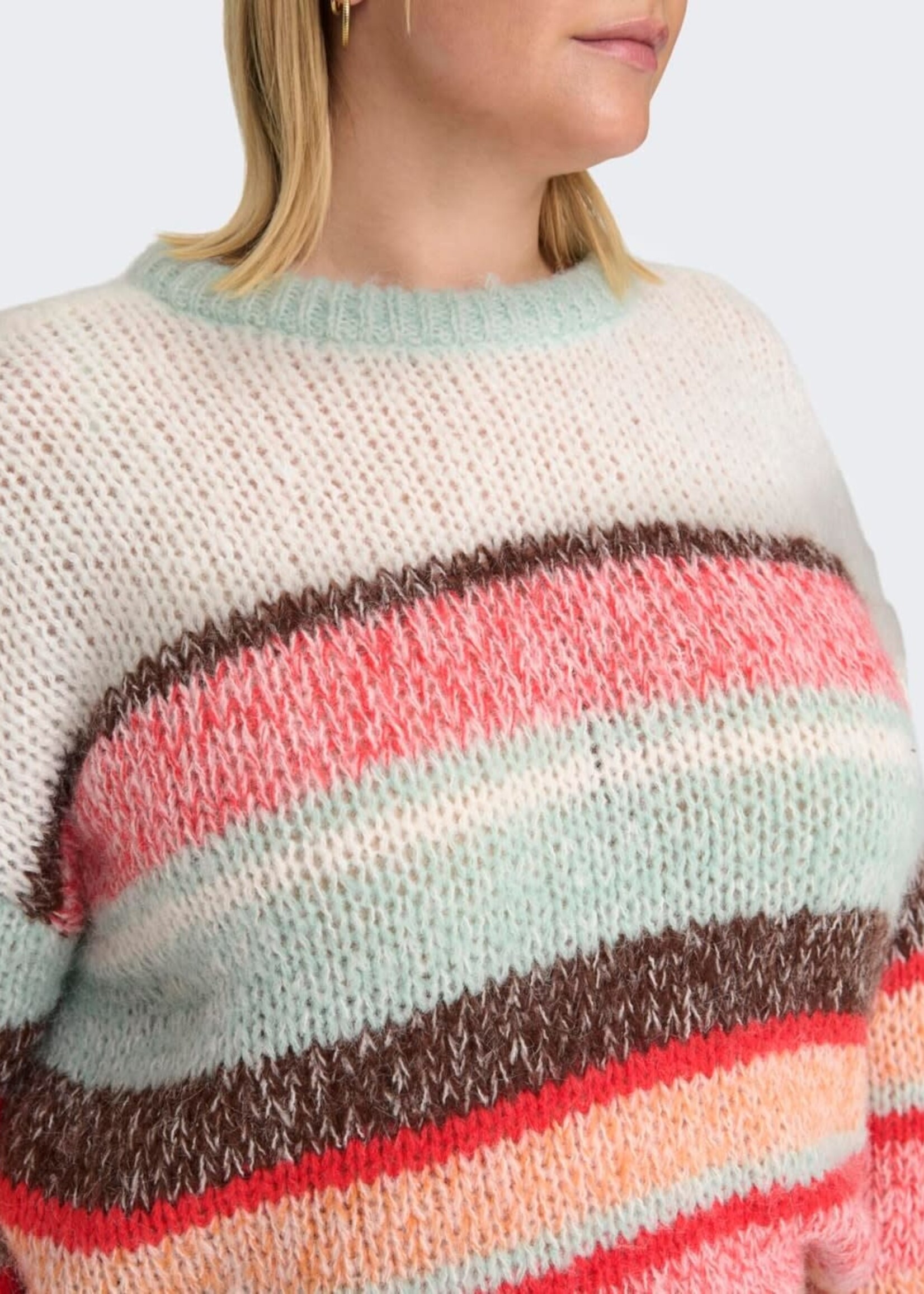 ONLY CARMAKOMA Alyssa stripe o-neck knit - Multicolor