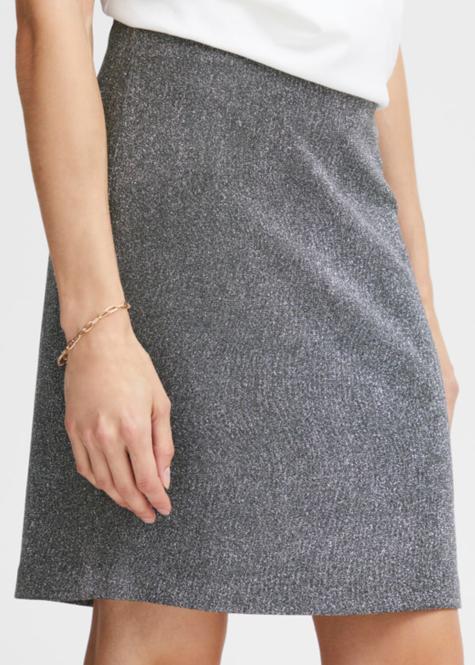 ICHI Dunna skirt - Dark silver