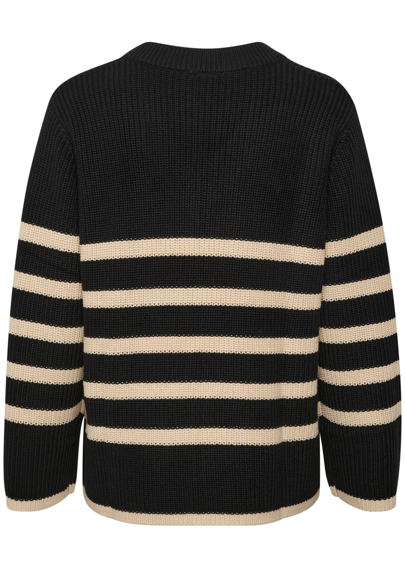 KAFFE Irina knit pullover - Black sand stripe