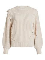 VILA Norila pointelle knit - White sand