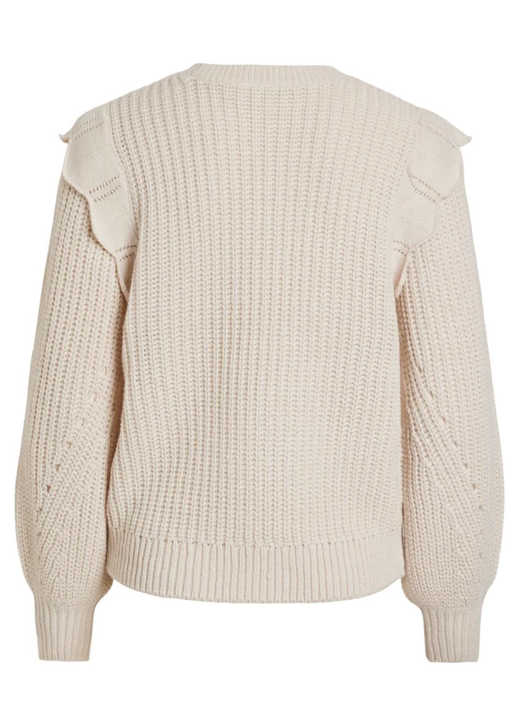 VILA Norila pointelle knit - White sand