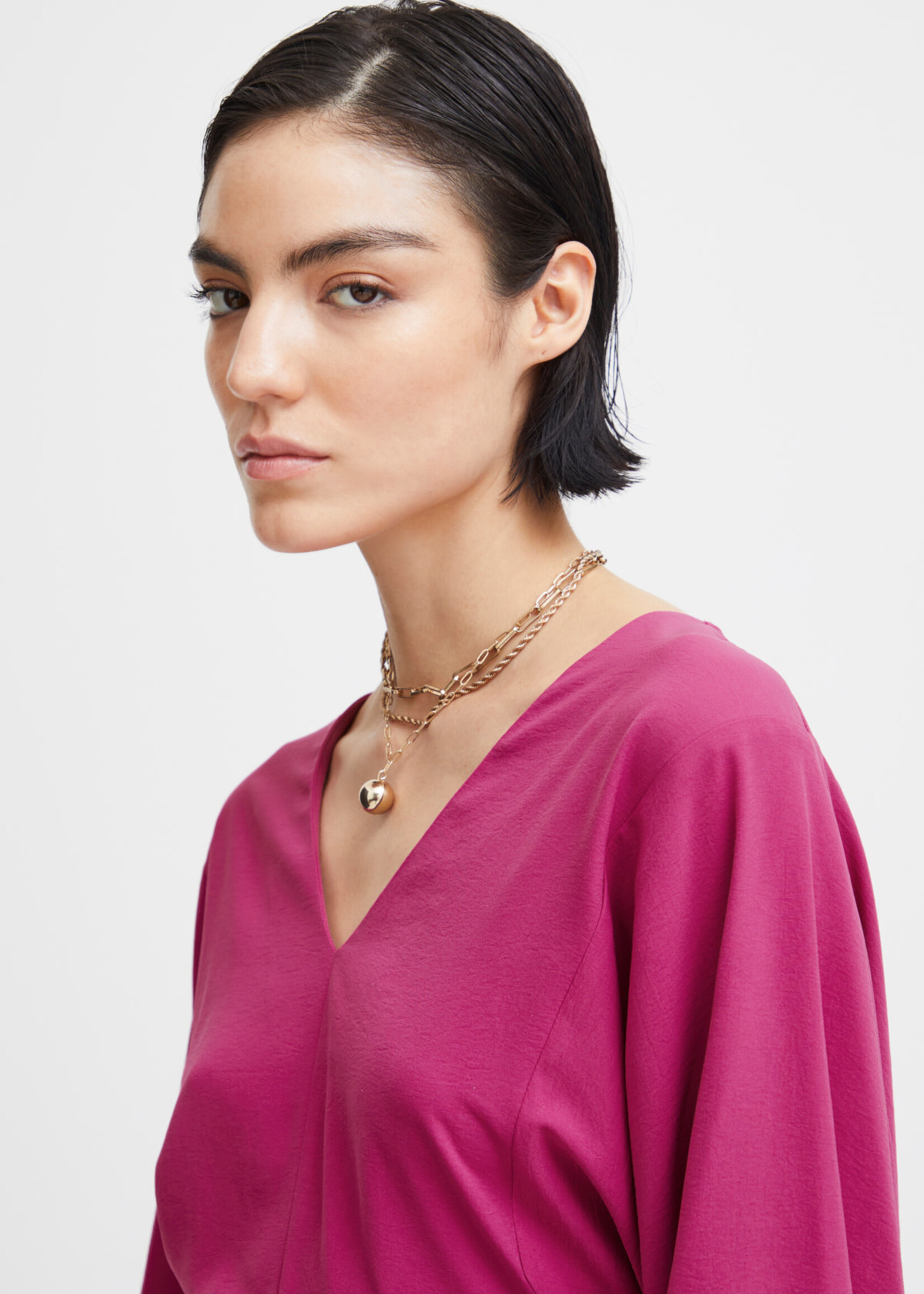 ICHI Leane jumpsuit - Festival fuchsia