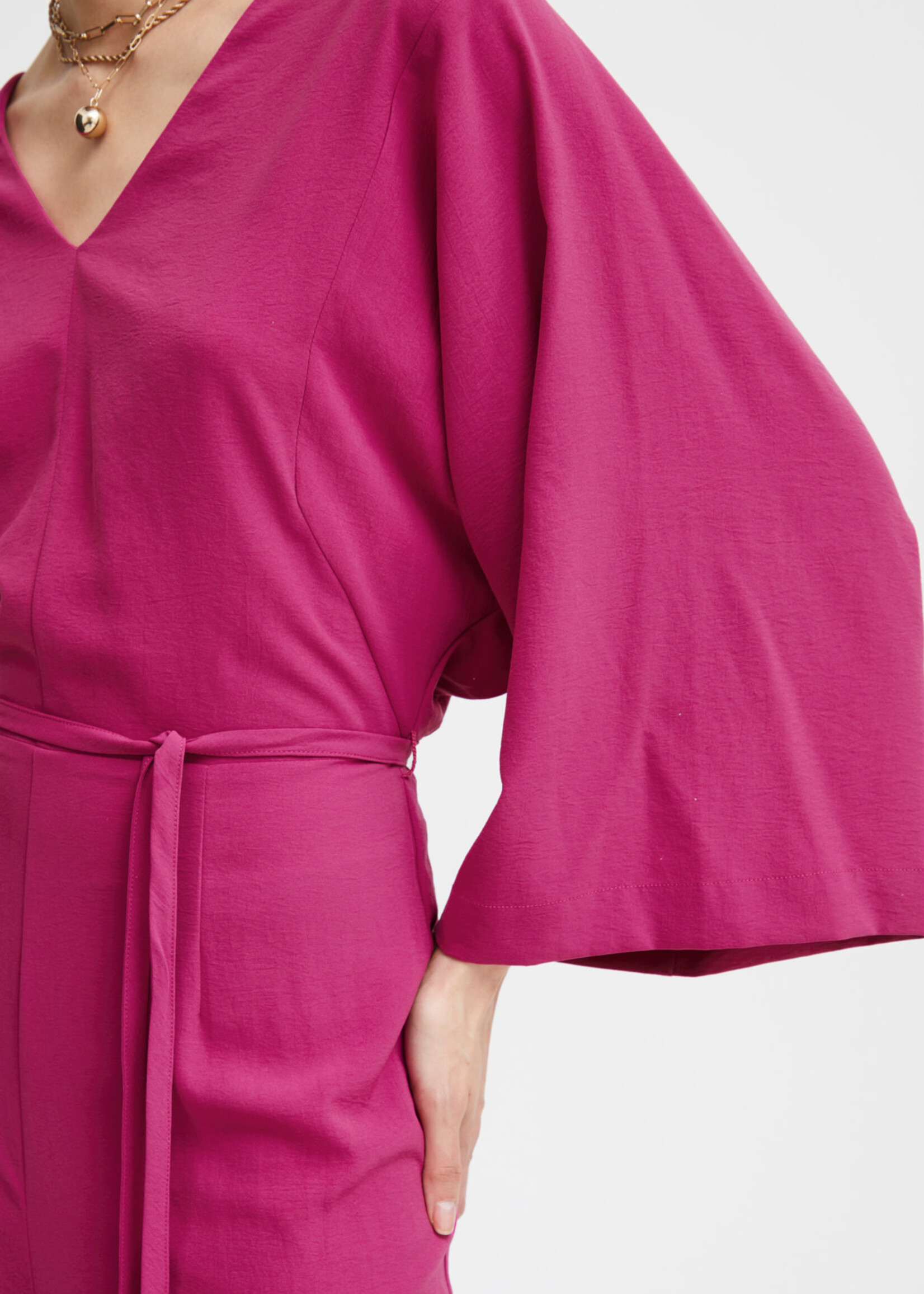 ICHI Leane jumpsuit - Festival fuchsia