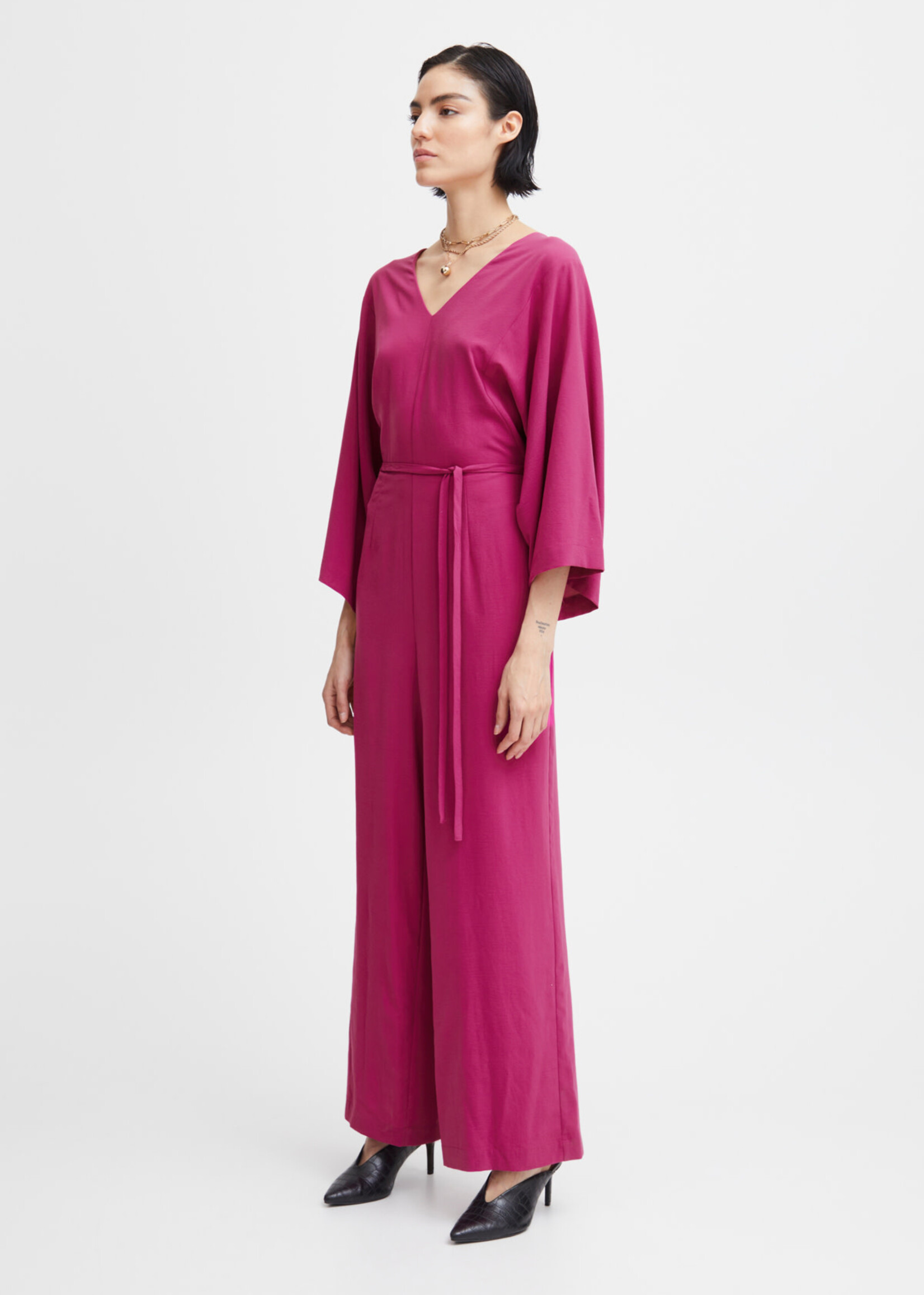 ICHI Leane jumpsuit - Festival fuchsia