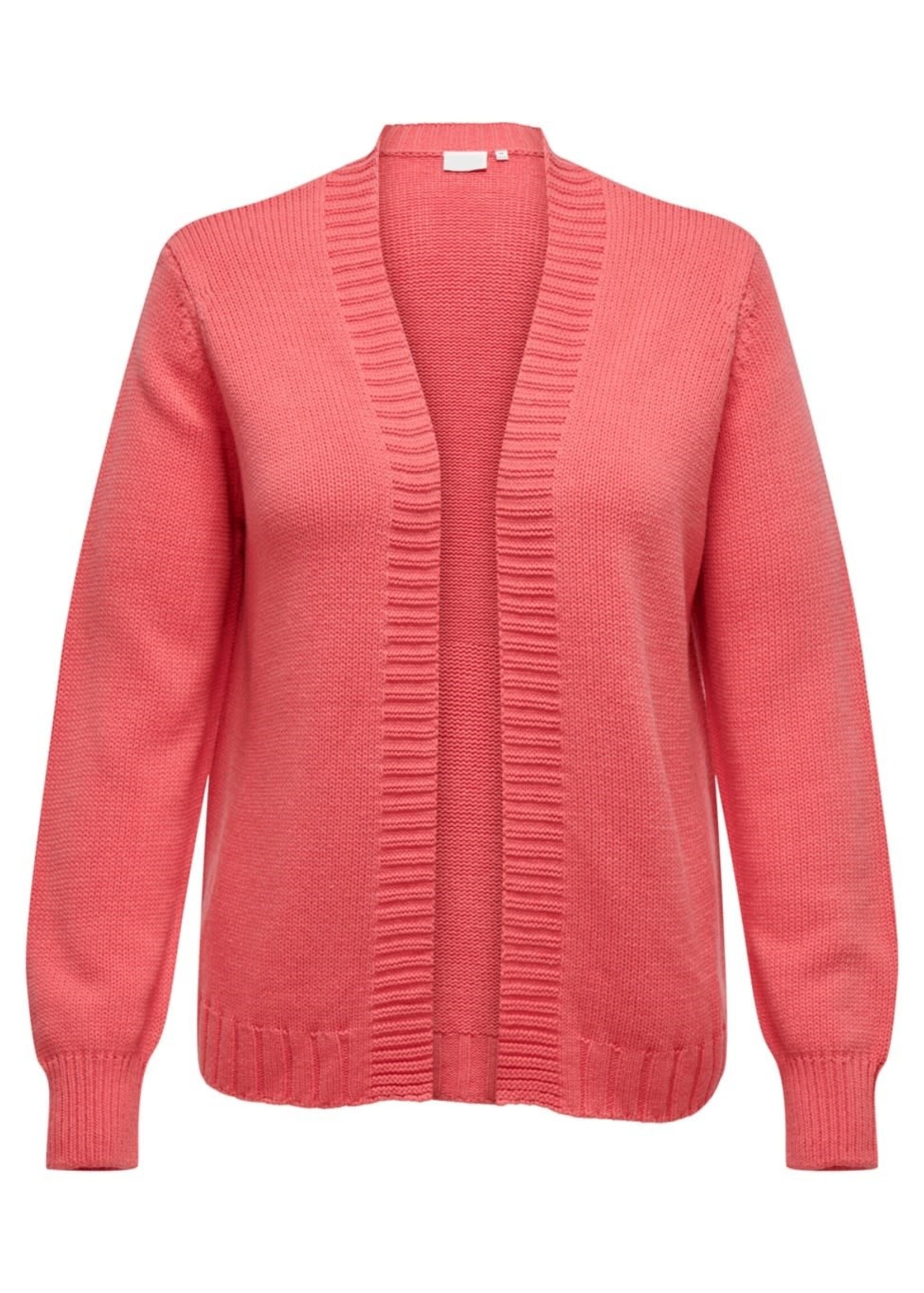 ONLY CARMAKOMA Mille open cardigan knit - Rose of sharon