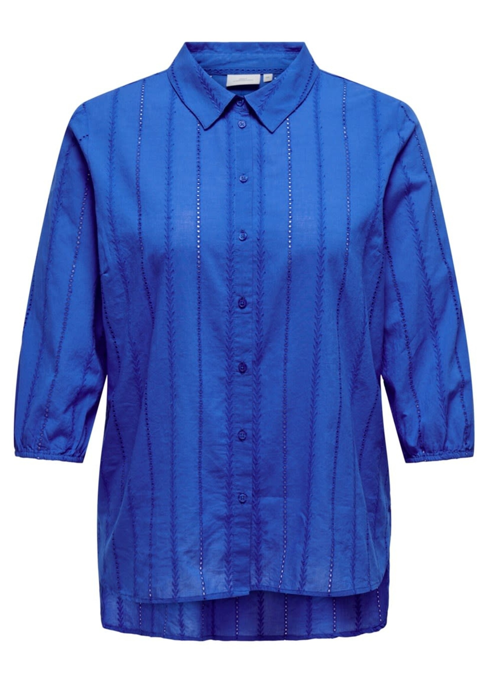 ONLY CARMAKOMA Linna embroidery shirt - Dazzling blue