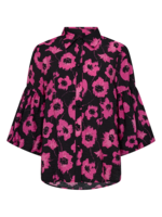 FREEQUENT Fluss blouse - Black & raspberry rose