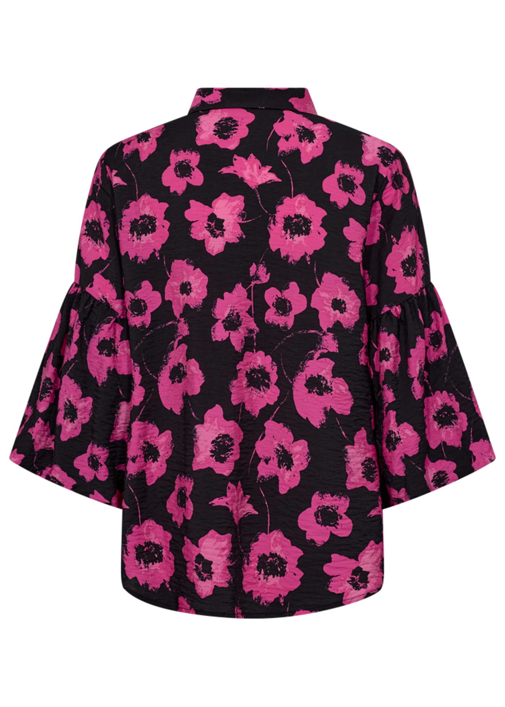 FREEQUENT Fluss blouse - Black & raspberry rose