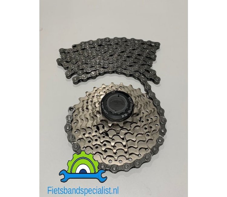 Sunshine set cassette \u0026 ketting 7 versnellingen 11-28 -  fietsbandspecialist.nl
