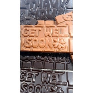 Chocolaterie Delvora Wensreep melkchocolade 'Get well soon'