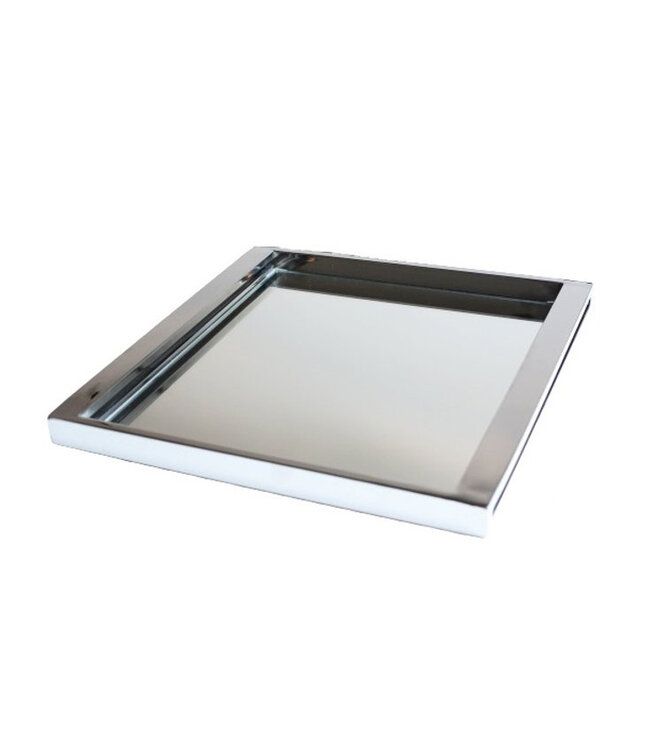 Spiegeldienblad vierkant 40x40x3 zilver