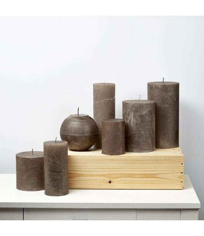 Kaars 7x20 cm metallic steen