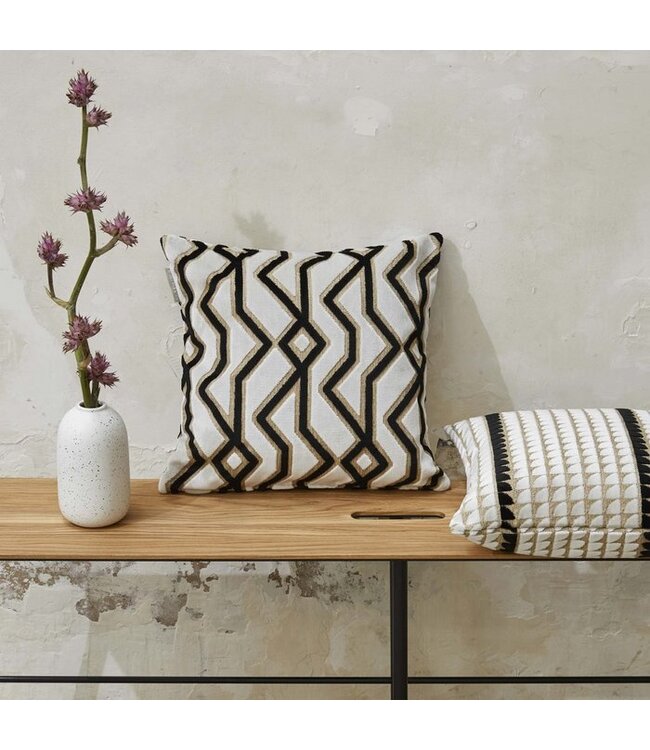 Kussenhoes Kumbo, naturel en grijs