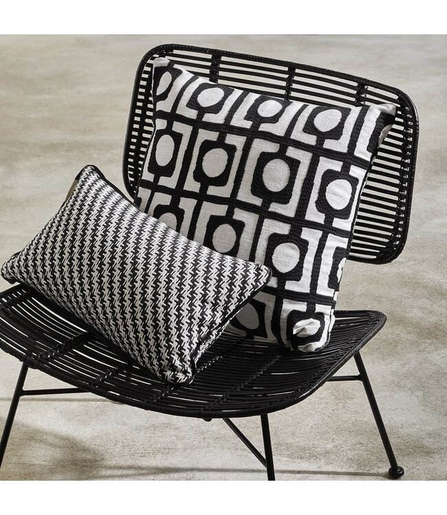 Kussenhoes Abstract, naturel en zwart