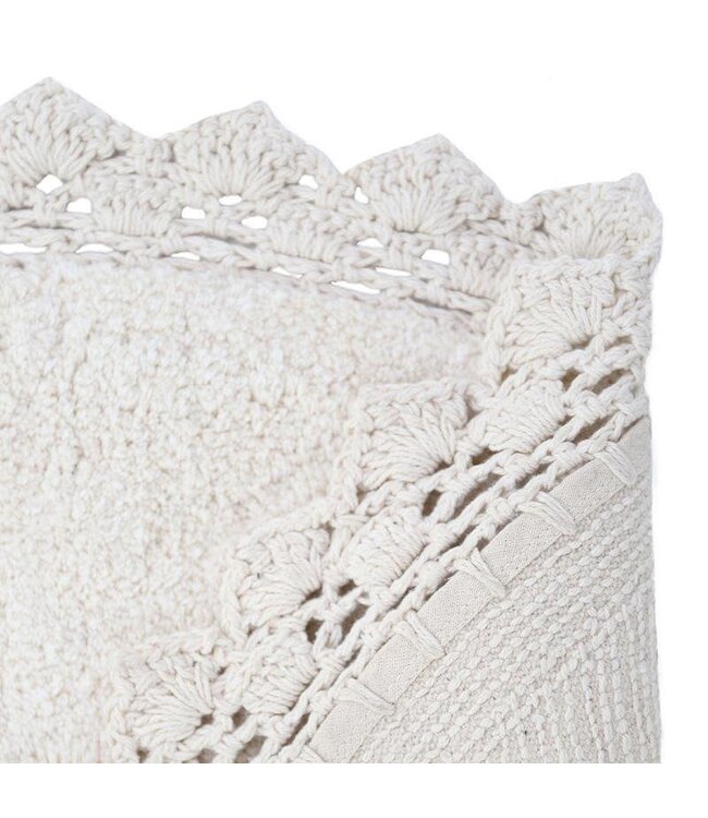 Perla ecru tapijt met kantafwerking