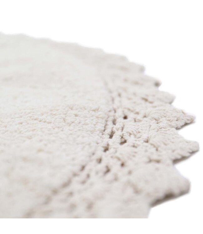 Perla ecru tapijt met kantafwerking