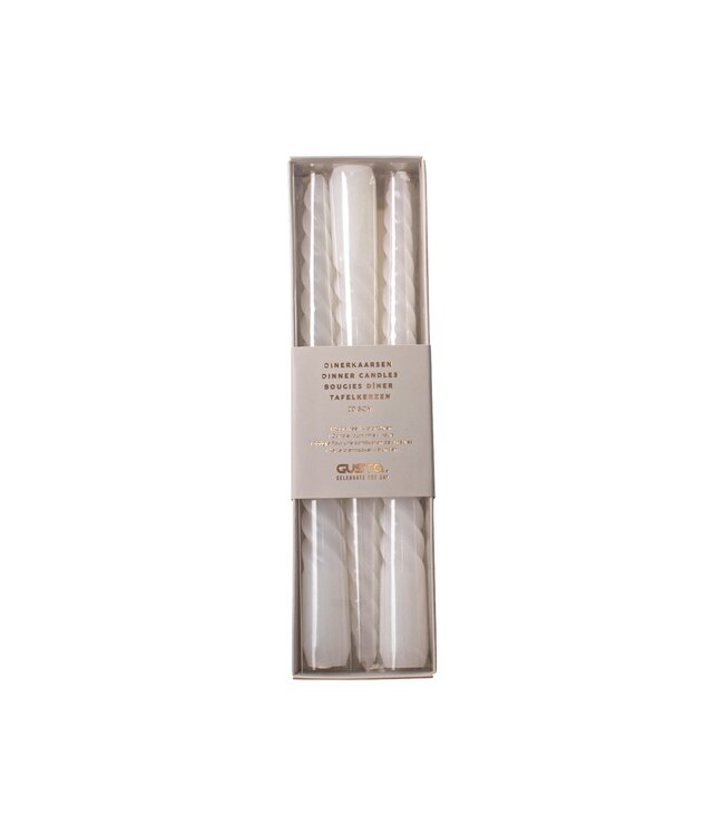 Dinerkaars swirl 20 cm wit - set 3 stuks
