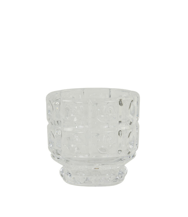 Theelichthouder Ø9x8,5 cm Bobbi glas helder