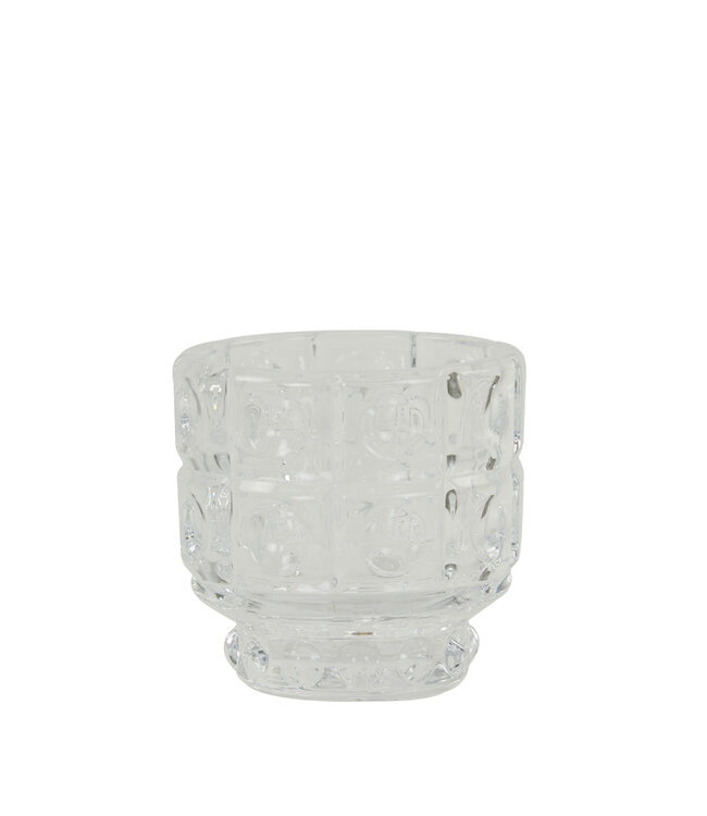 Theelichthouder Ø9x8,5 cm Bobbi glas helder