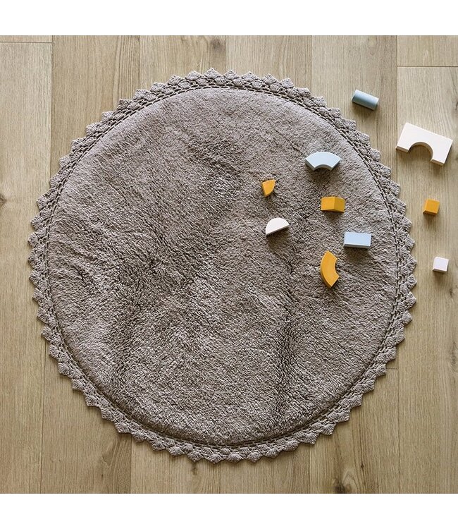 PERLA Gris tapis finition crochet