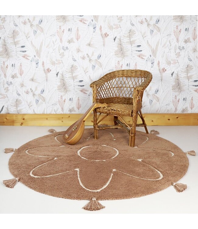 Yva  kindertapijt met pompons 122 cm